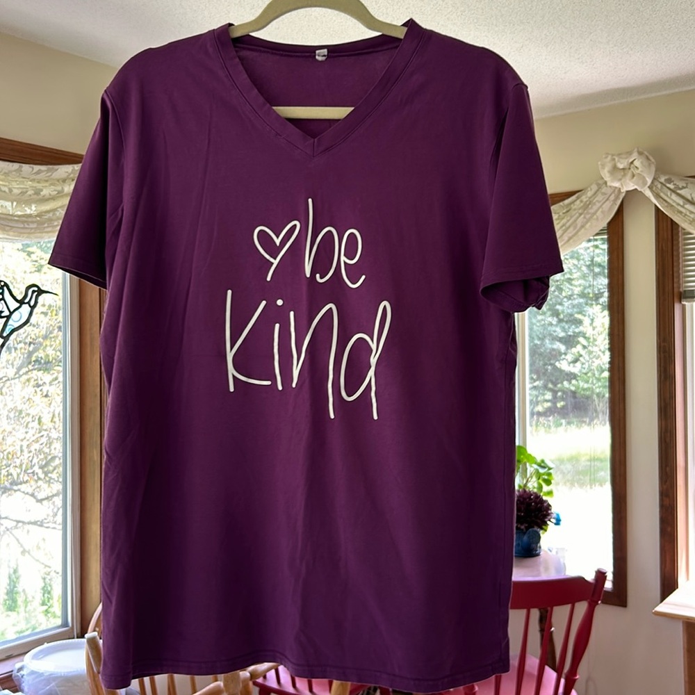 Purple Be Kind Women’s V-Neck shirt size XL